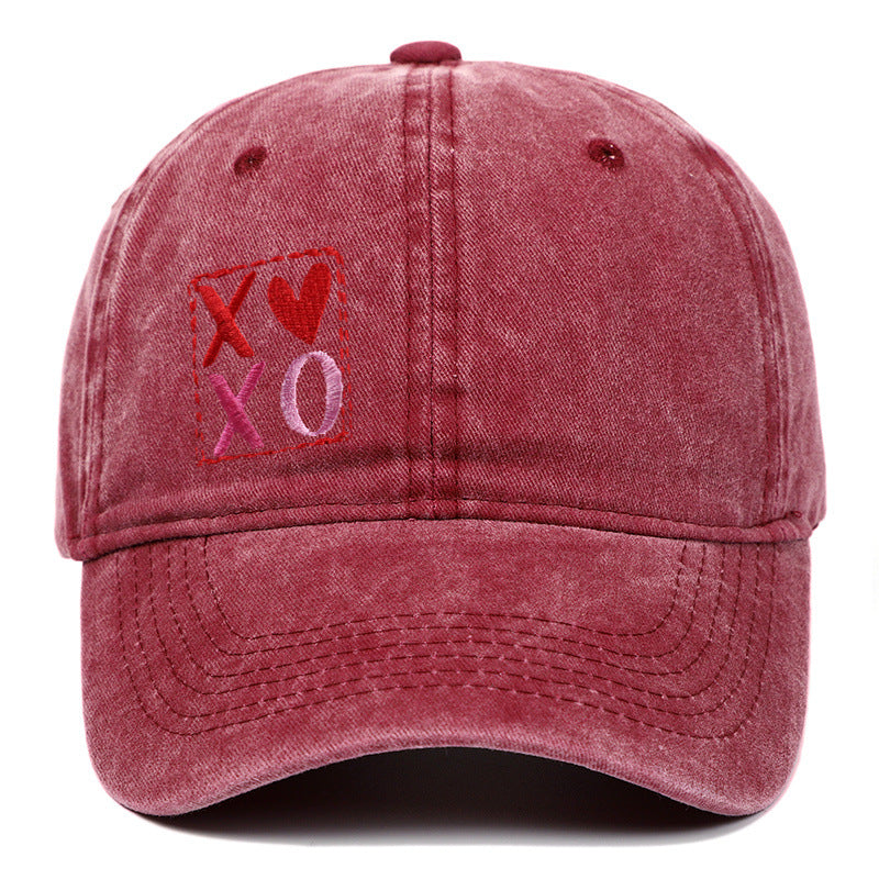 Wholesale Letter XOXO Embroidery Outdoor Washed  Personalized  Baseball Cap